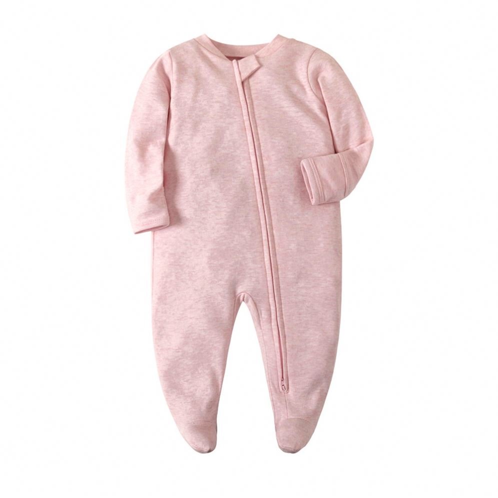 Solid One Piece Overalls Cotton Black Clothing Newborn Footed Pajamas Zip Girl Baby Clothes