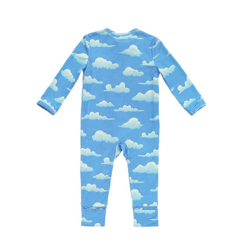 Unisex Long Sleeve Cute Baby Rompers Custom Printed Onesie Button Soft Skin-Friendly Knit Fabric Western Baby Girls Boys Viscose