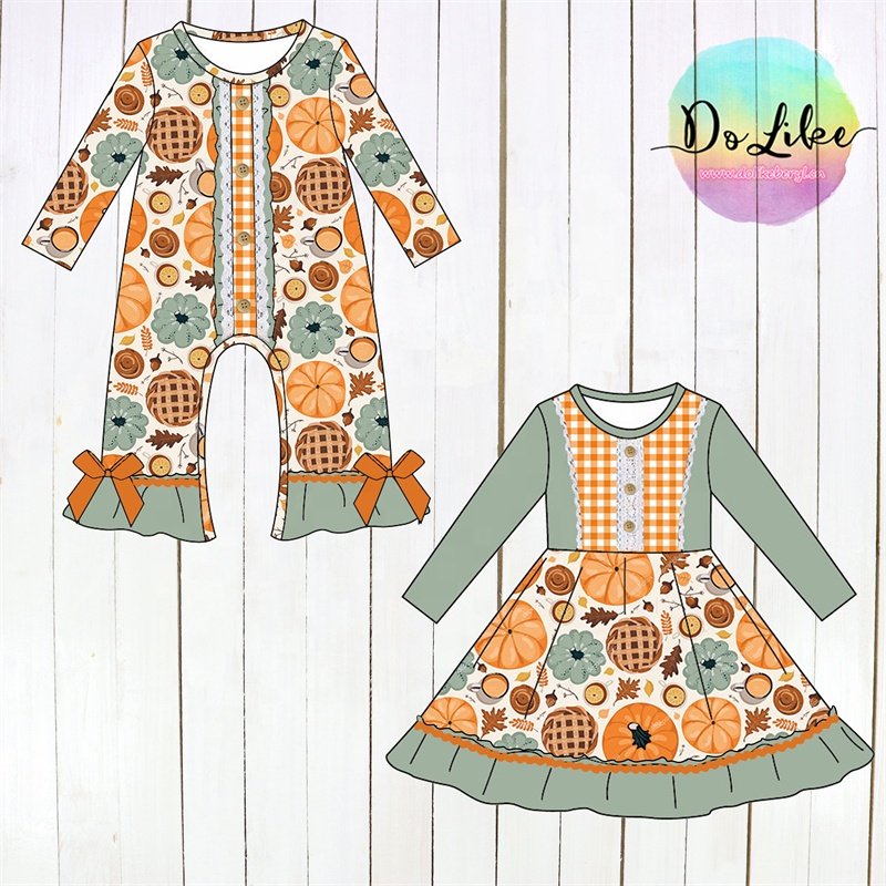 New arrival cute Thanksgiving Toddler Baby Rompers stripes Newborn baby girl dresses Turkey embroidery kids clothes