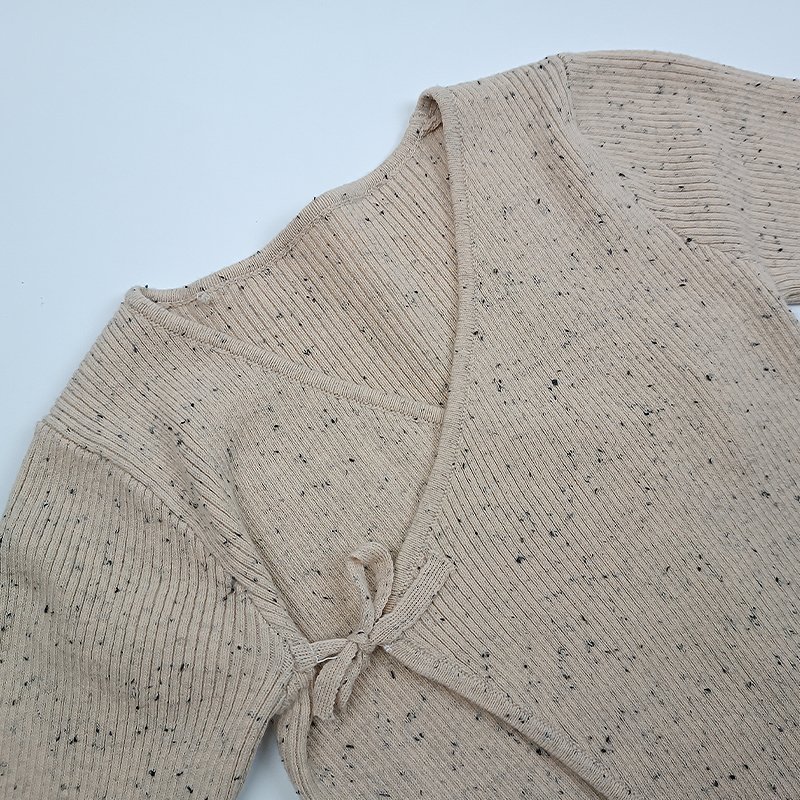 Paleo Baby Knitted Romper Sprinkles New Born Baby Rib Knit Lace-Up Kimono Bodysuit Infant Sweater Footie Onesies Rompers