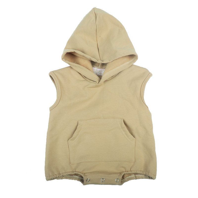 Newborn baby Baby girl and boy Sleeveless Solid color cashmere jumpsuits tracksuit with hat romper