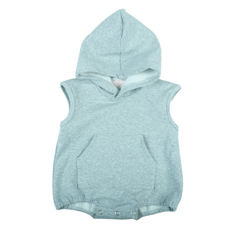 Newborn baby Baby girl and boy Sleeveless Solid color cashmere jumpsuits tracksuit with hat romper