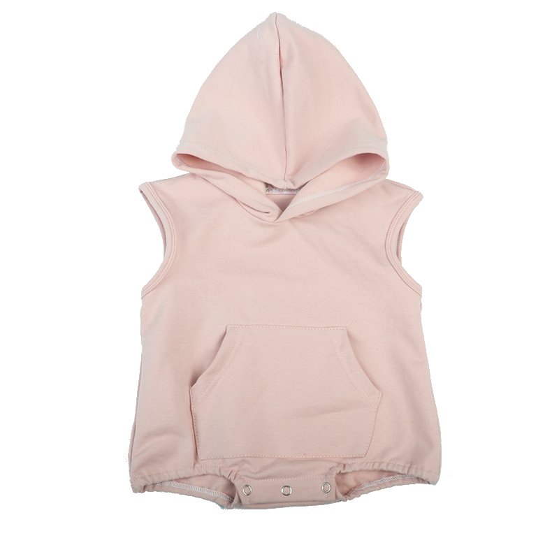 Newborn baby Baby girl and boy Sleeveless Solid color cashmere jumpsuits tracksuit with hat romper