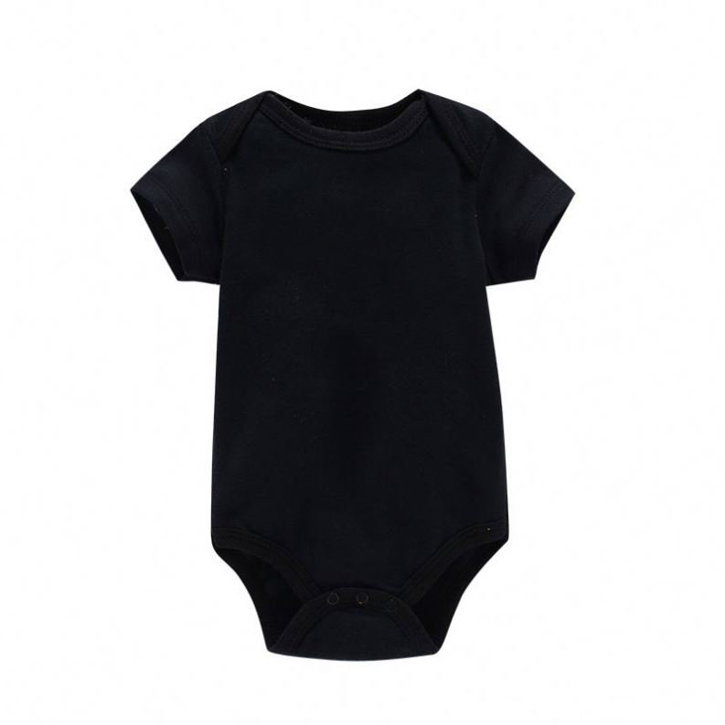 Wholesale Clothes Unisex Short Sleeves 100% Cotton Casual Mamelucos Para Bebes Newborn Infant Solid Color Summer Baby Romper