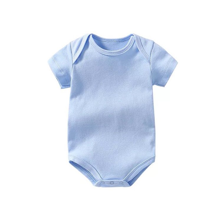 Comfortable Newborn Infant Bodysuit Custom Unisex Soft Bodysuit Plain Color Cotton Sleeved Baby Romper Clothing