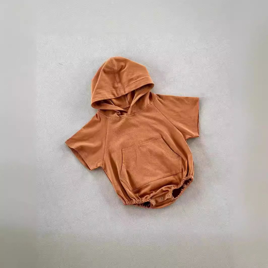 Hooded Short Sleeve Baby Romper
