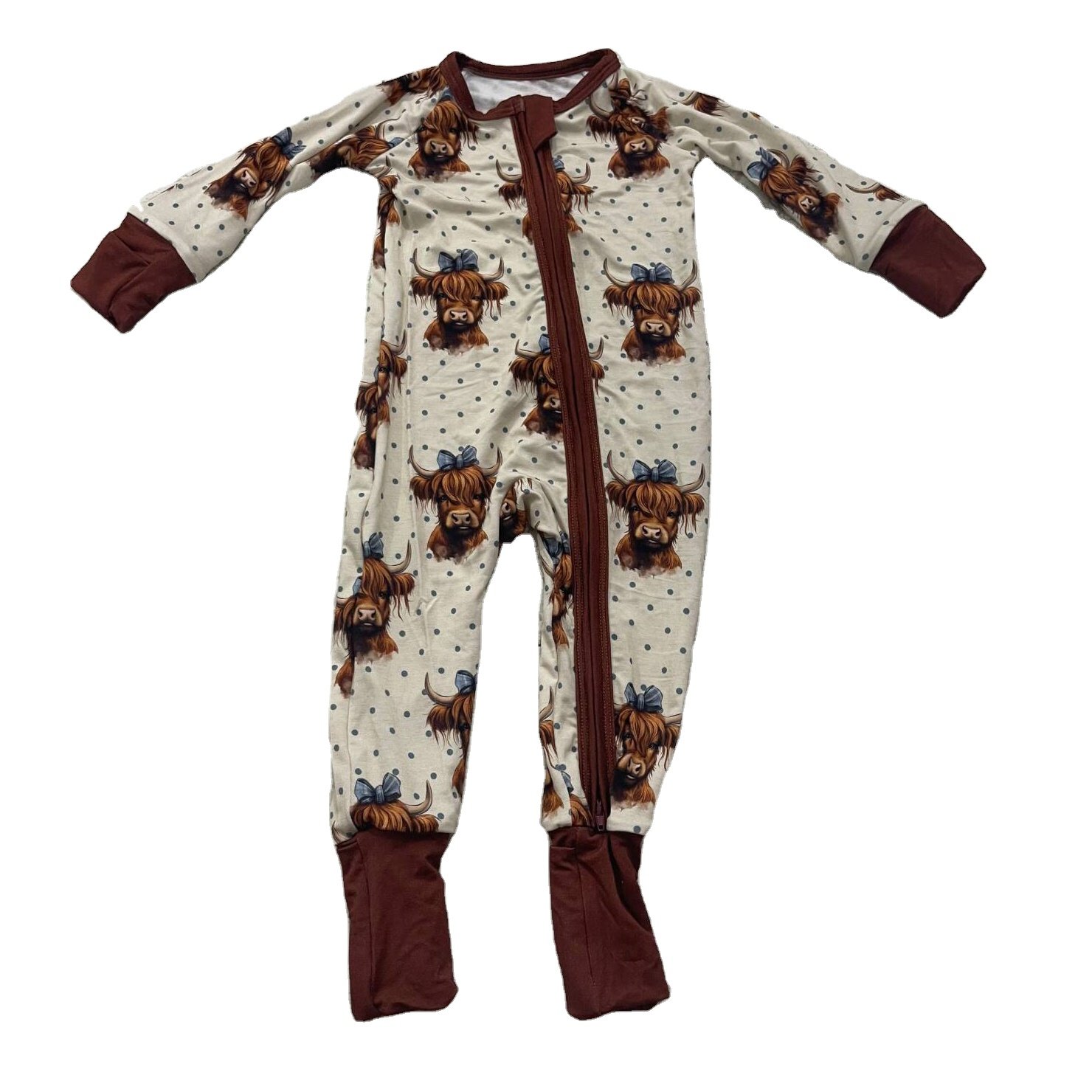 Custom Print Bamboo Newborn Baby Infant Zipper Clothes Onesie Rompers Bamboo Toddler Pajamas bamboo