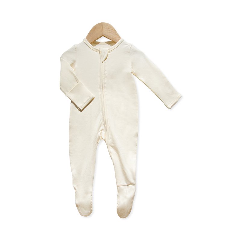 Wholesale Custom Bamboo Fabric long Sleeve One Piece Pajamas Clothes Baby Sleepwear Boy Girl Zipper Romper