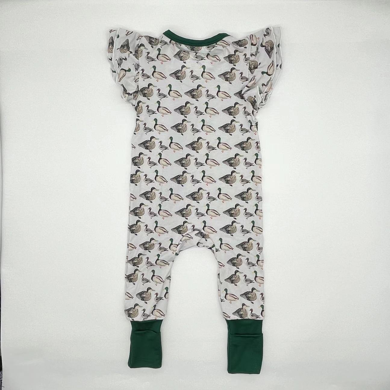 Unique design custom logo Christmas Santa Claus printing fiber bamboo unisex grip zipper infant baby rompers