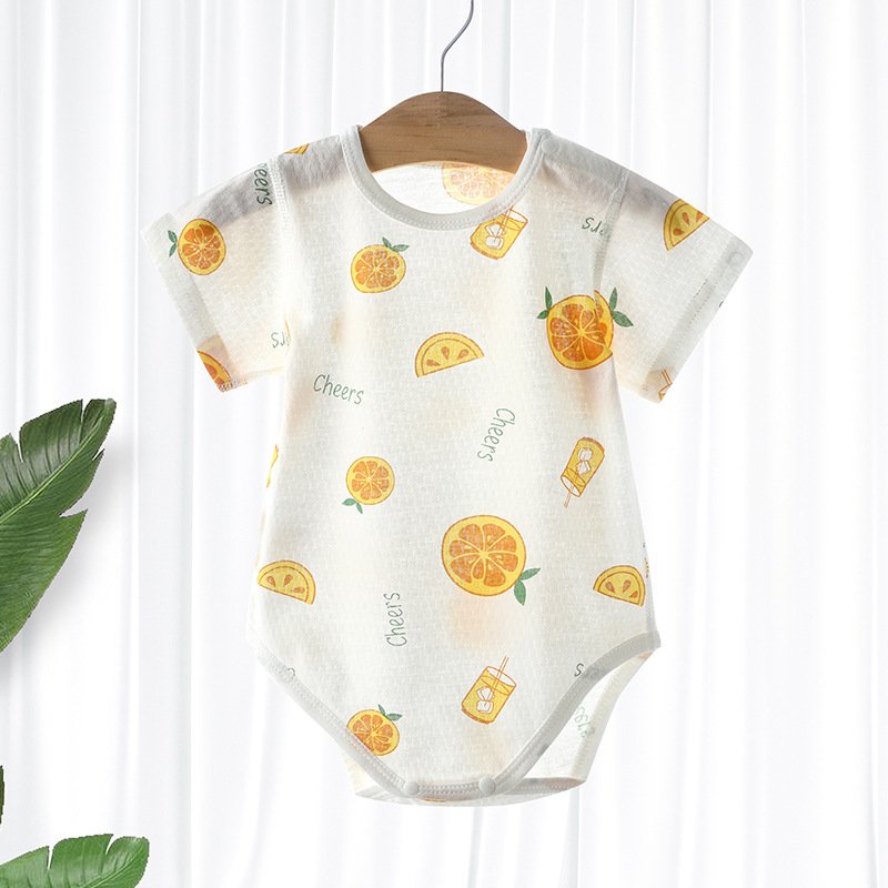 Baby cotton clothes summer short-sleeved crawl suit baby triangle jumpsuit Boys Girls Baby Rompers