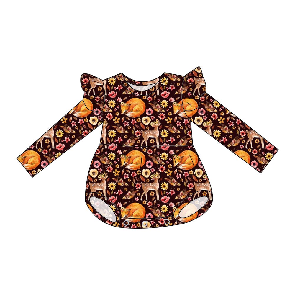 Qingli OEM Hot Sale Waffle Long Sleeve Bubble Girl Romper Ribbed Baby Romper