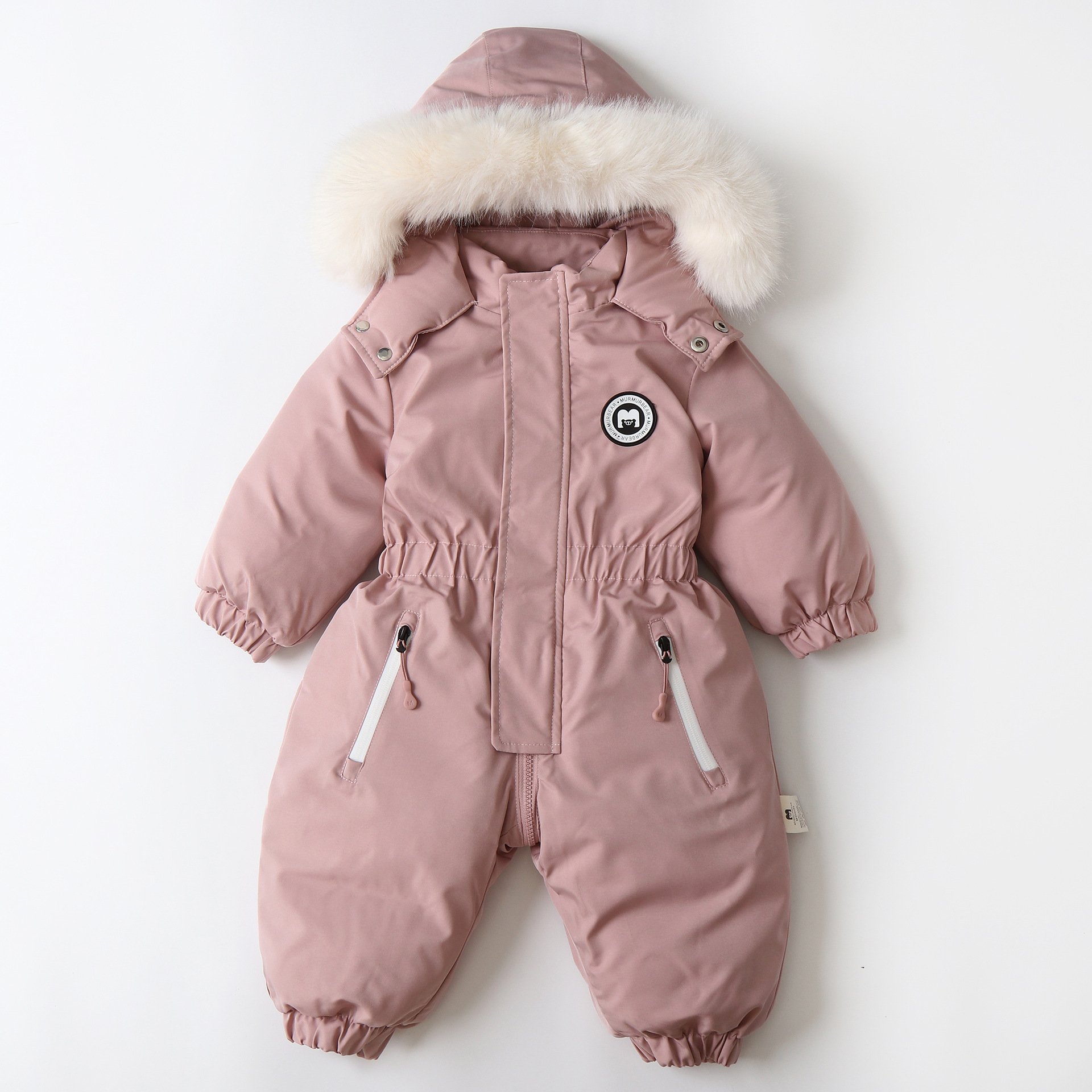 Unisex Kids Winter Outwear Jumpsuit Newborn Baby Clothes Heavy Fleece One-Piece Rompers with Zipper Closure Ski Snowsuit
