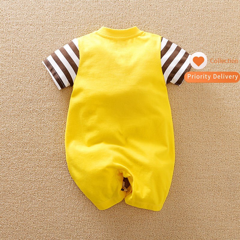 Wholesale Baby Boy Clothes Summer Short-sleeved Thin Newborn Baby Romper Female Cartoon Giraffe Children's Clothing