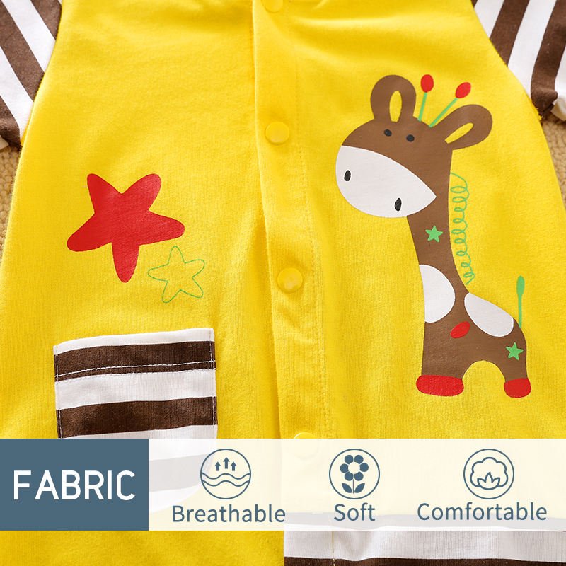 Wholesale Baby Boy Clothes Summer Short-sleeved Thin Newborn Baby Romper Female Cartoon Giraffe Children's Clothing