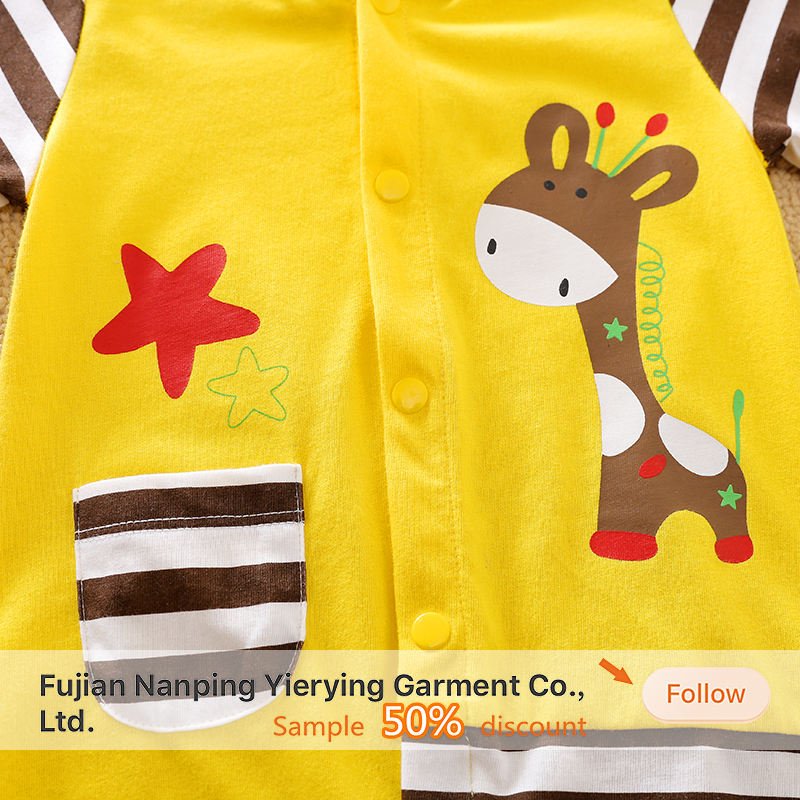Wholesale Baby Boy Clothes Summer Short-sleeved Thin Newborn Baby Romper Female Cartoon Giraffe Children's Clothing
