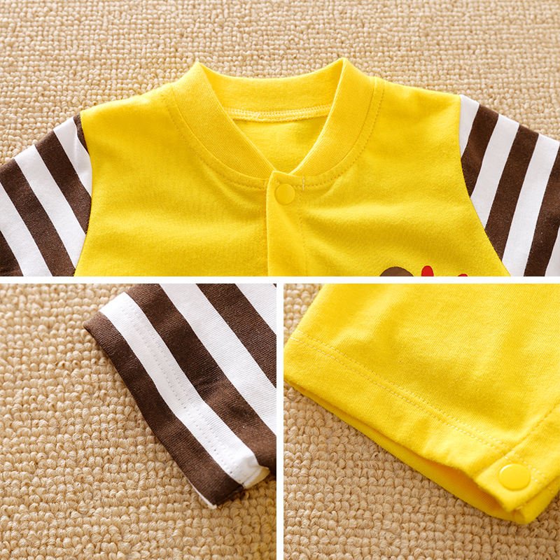 Wholesale Baby Boy Clothes Summer Short-sleeved Thin Newborn Baby Romper Female Cartoon Giraffe Children's Clothing