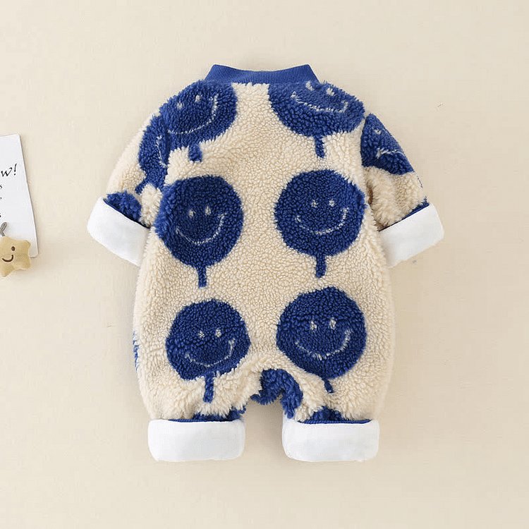Baby Smiley Fleece Lined Warm Romper clothes