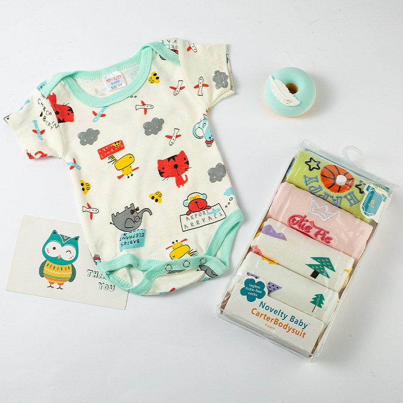 Wholesale 5PCS Per Bag New Born Infant Clothes Jumpsuit 100% Cotton Boy Girl Baby Bodysuit Baby Rompers