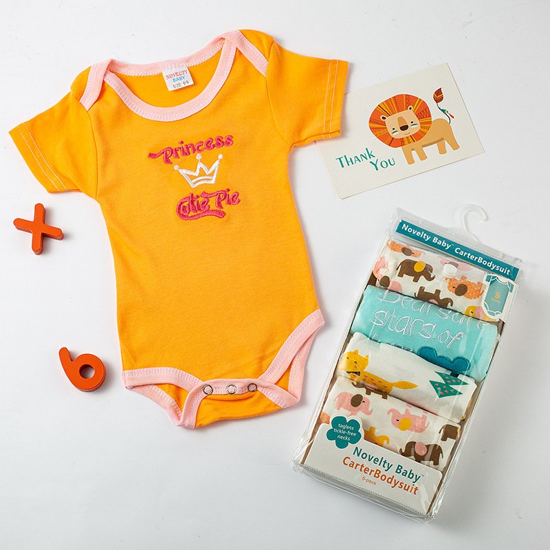 Wholesale 5PCS Per Bag New Born Infant Clothes Jumpsuit 100% Cotton Boy Girl Baby Bodysuit Baby Rompers