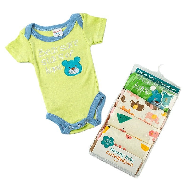 Wholesale 5PCS Per Bag New Born Infant Clothes Jumpsuit 100% Cotton Boy Girl Baby Bodysuit Baby Rompers