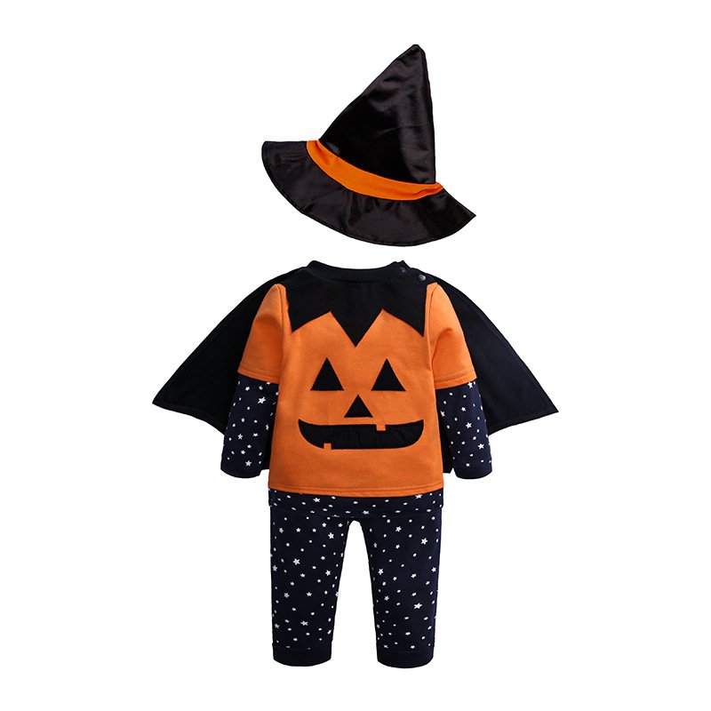 Halloween 2024 New Arrival Kid Bat Long Outfit Cotton Pants With Hat Toddler Baby 4 Piece Boutique Clothes