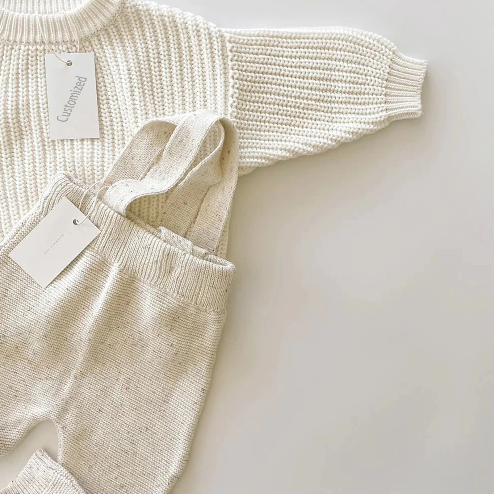 2024 DYB Custom Boutique Casual Unisex Baby Toddler Sweater Long Sleeves Striped Knitted Chunky Knit Onesie Romper