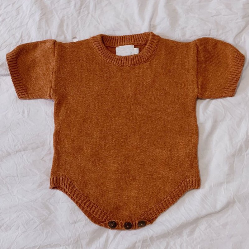 Newborn Baby 100% Cotton Sweater Adorable Color Dot Short Sleeve Newborn Baby Clothes Organic Baby Romper Jumpsuit