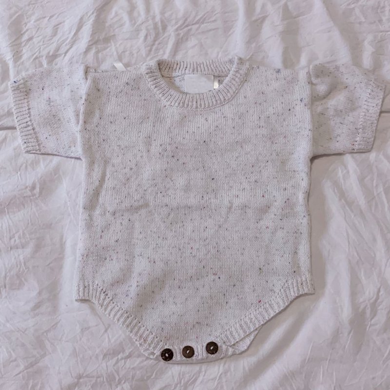 Newborn Baby 100% Cotton Sweater Adorable Color Dot Short Sleeve Newborn Baby Clothes Organic Baby Romper Jumpsuit