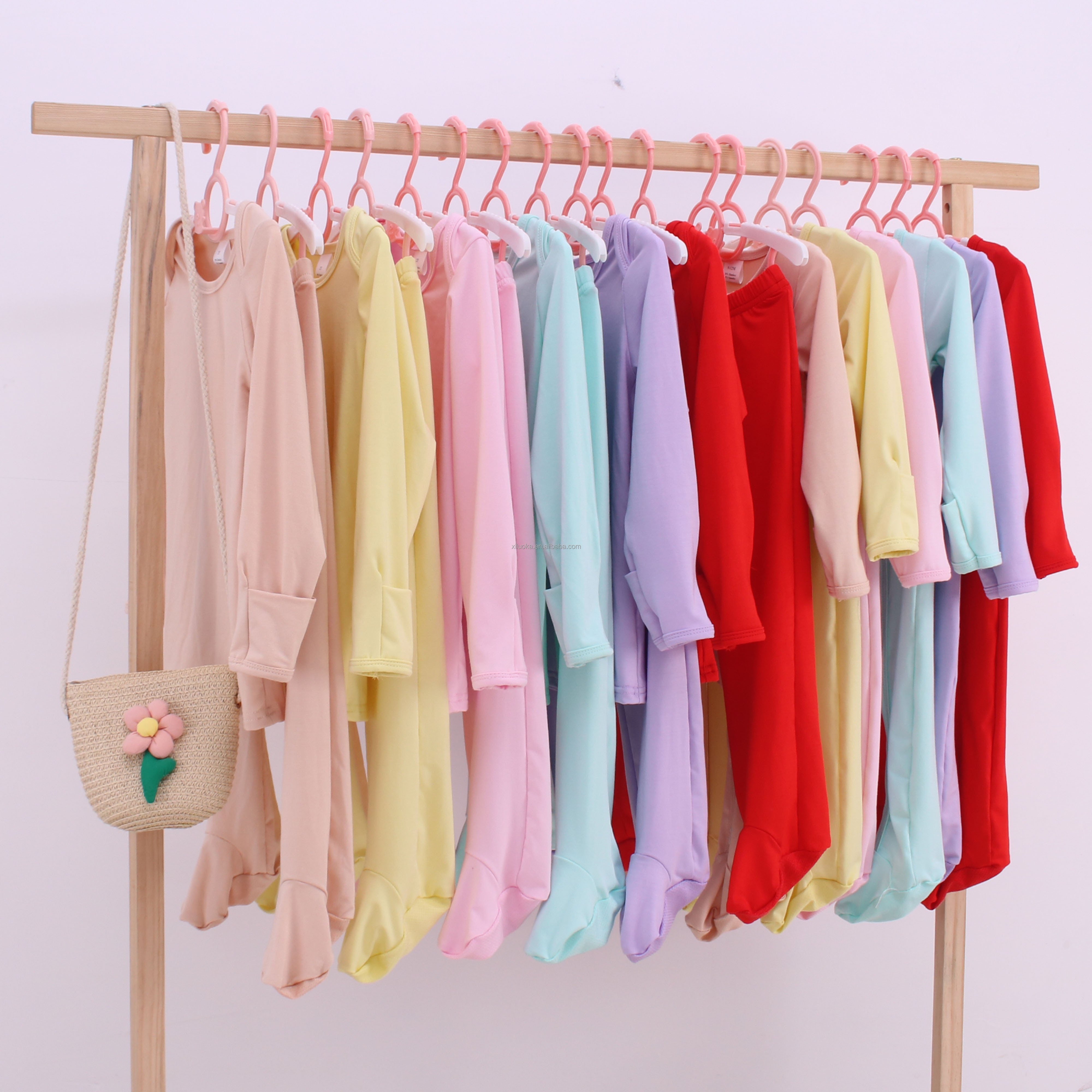 OEM Kids Clothing Baby Bamboo Ribbed Pajamas Sleeper Clothes Boy and Girl Bamboo Baby Romper Premium Bamboo Baby Clothes