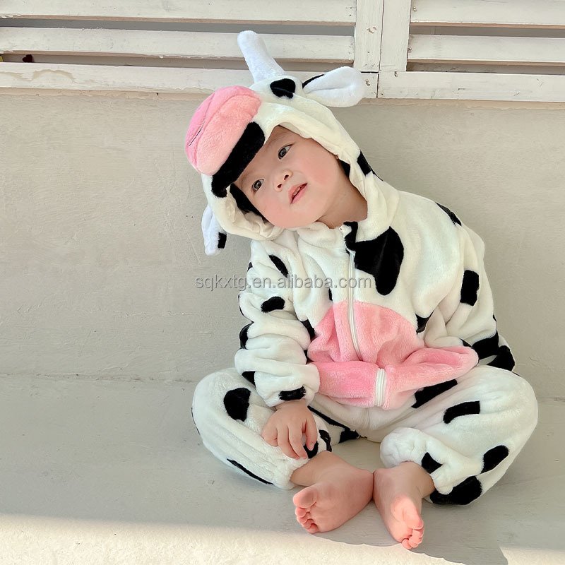High quality Flannel Autumn And Winter Infant Girls Boys Clothes Winter Animal Newborn Baby Rompers