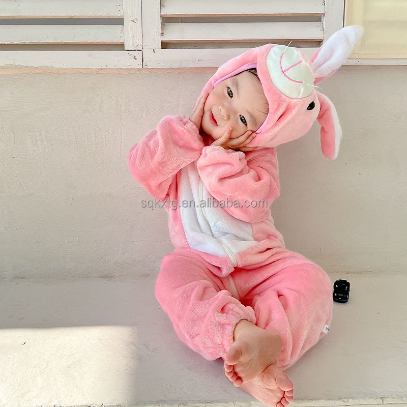 High quality Flannel Autumn And Winter Infant Girls Boys Clothes Winter Animal Newborn Baby Rompers