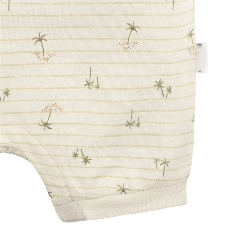 Wholesale Toddler Turn-down Collar Baby Romper Custom Short Sleeves Print Knitting Baby Rompers