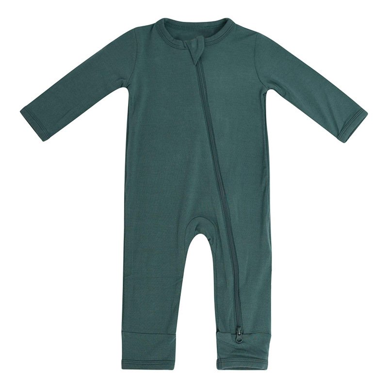 Wholesale zipper newborn solid colors long sleeve boys suit neutral baby clothes sleep ware bamboo spandex baby romper