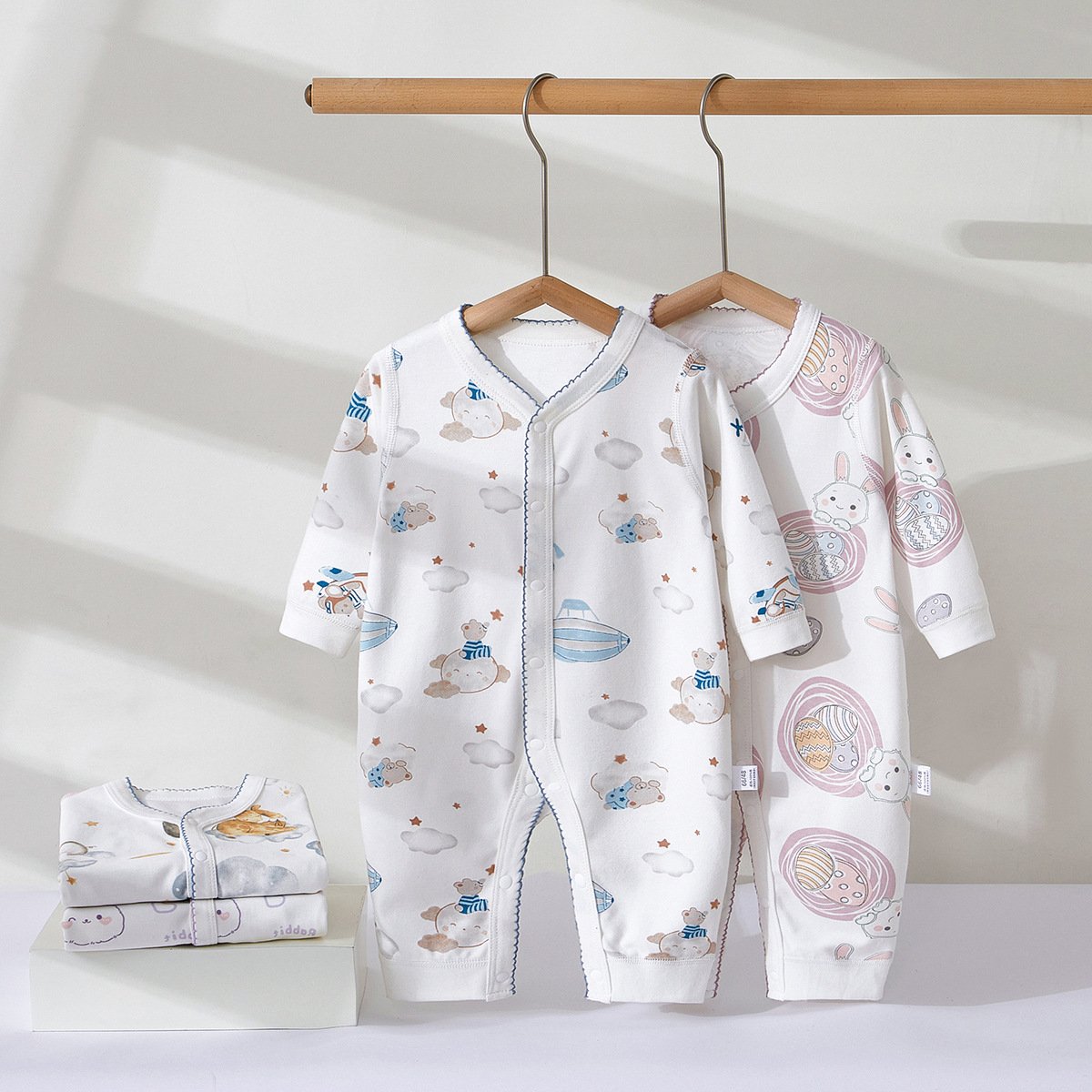 Newborn one-piece long-sleeved spring and autumn romper boneless baby clothes pajamas children's clothing baby romper