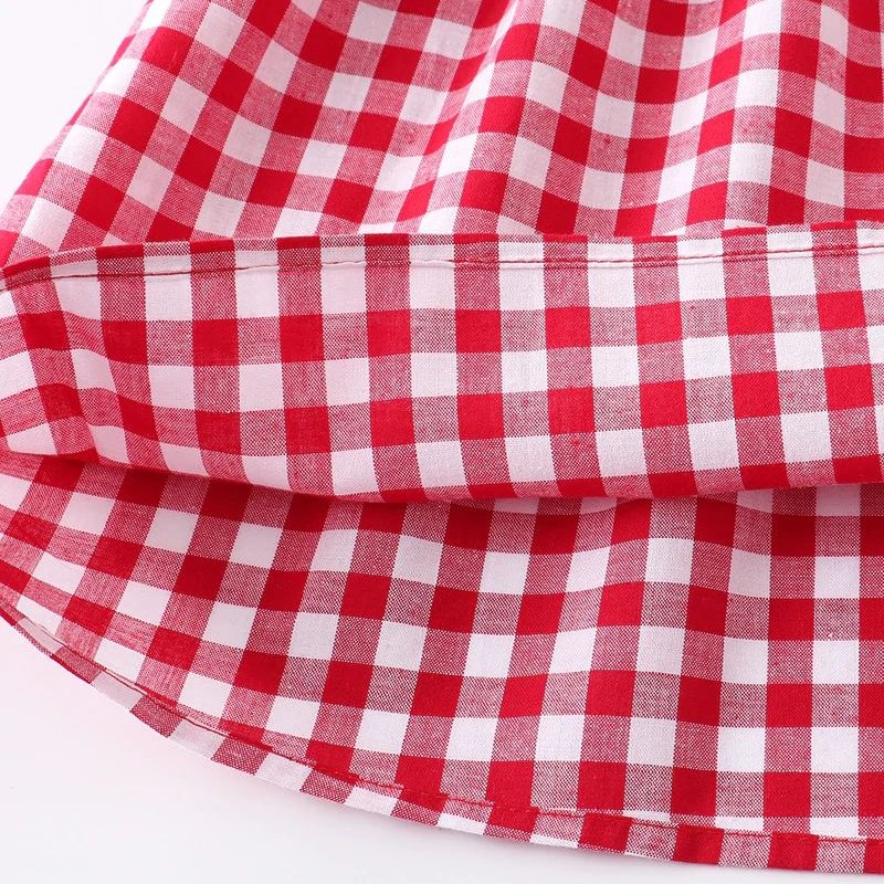 OEM Design Hot Sale Smock design custom print red plaid Baby Dress Girl Summer Dress Baby Romper Clothes Baby Dresses