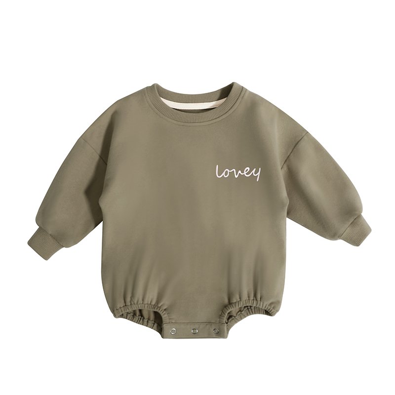 Custom Embroidery NewBorn Jumpers Spring Autumn O- Neck Organic Cotton Toddler Baby Rompers