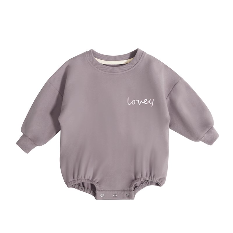 Custom Embroidery NewBorn Jumpers Spring Autumn O- Neck Organic Cotton Toddler Baby Rompers