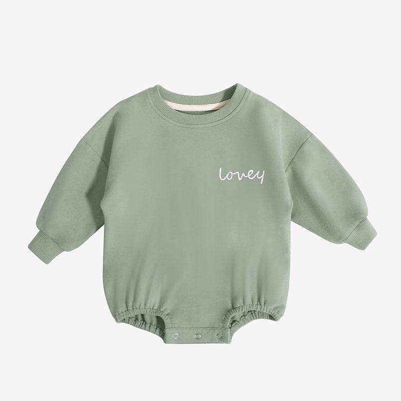 Custom Embroidery NewBorn Jumpers Spring Autumn O- Neck Organic Cotton Toddler Baby Rompers