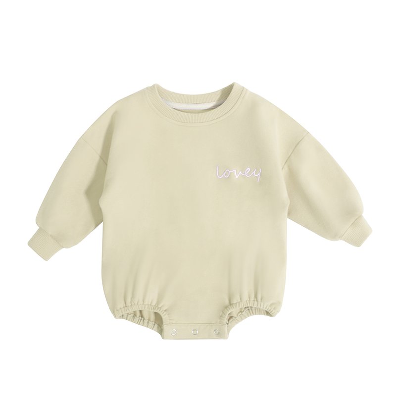 Custom Embroidery NewBorn Jumpers Spring Autumn O- Neck Organic Cotton Toddler Baby Rompers