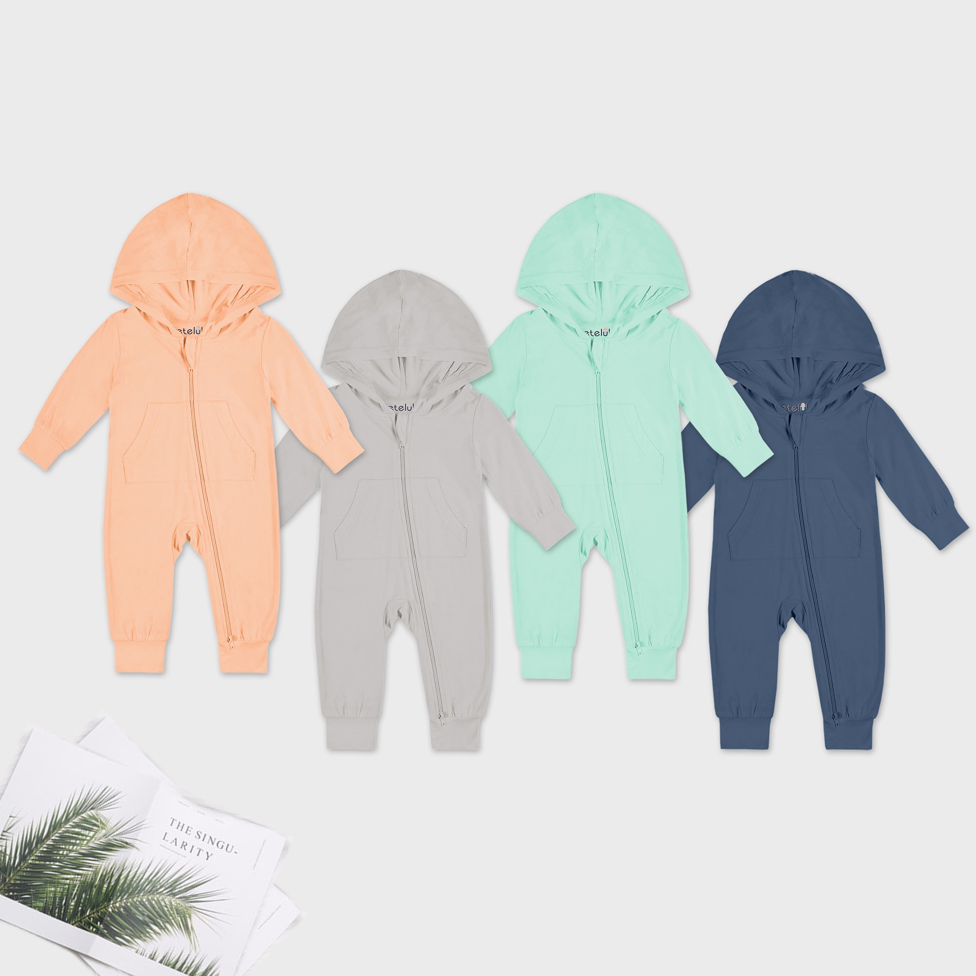 Baby Zipper Romper Long Sleeve Jumpsuit Bamboo Fiber Clothing Infant Bamboo for Summer Baby Clothes bamboo baby romper zipper