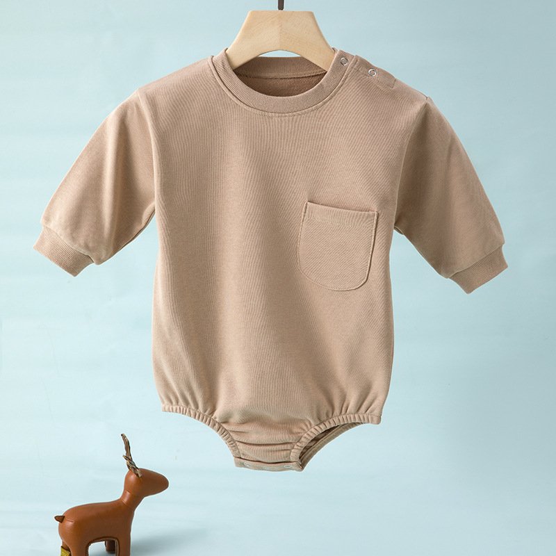 Spring Autumn Infants Toddlers Baby Outgoing Clothes Lovely Solid Long Sleeves Cotton Boys' And Girls' SweaterJumpsuits Romper