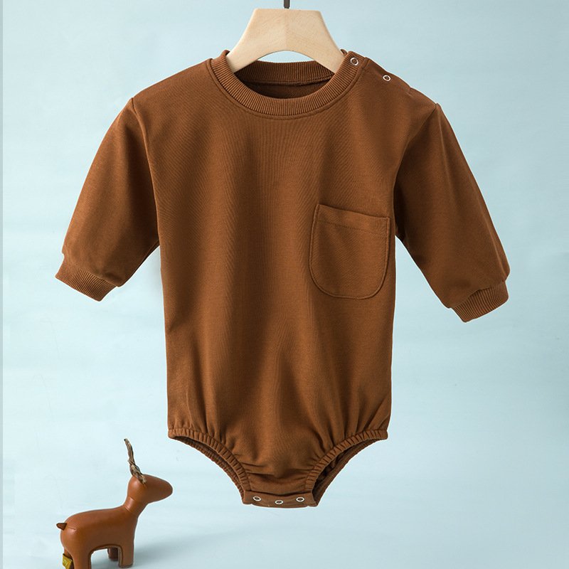 Spring Autumn Infants Toddlers Baby Outgoing Clothes Lovely Solid Long Sleeves Cotton Boys' And Girls' SweaterJumpsuits Romper