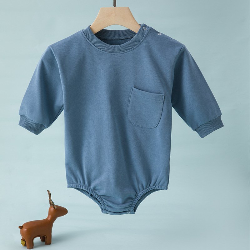 Spring Autumn Infants Toddlers Baby Outgoing Clothes Lovely Solid Long Sleeves Cotton Boys' And Girls' SweaterJumpsuits Romper