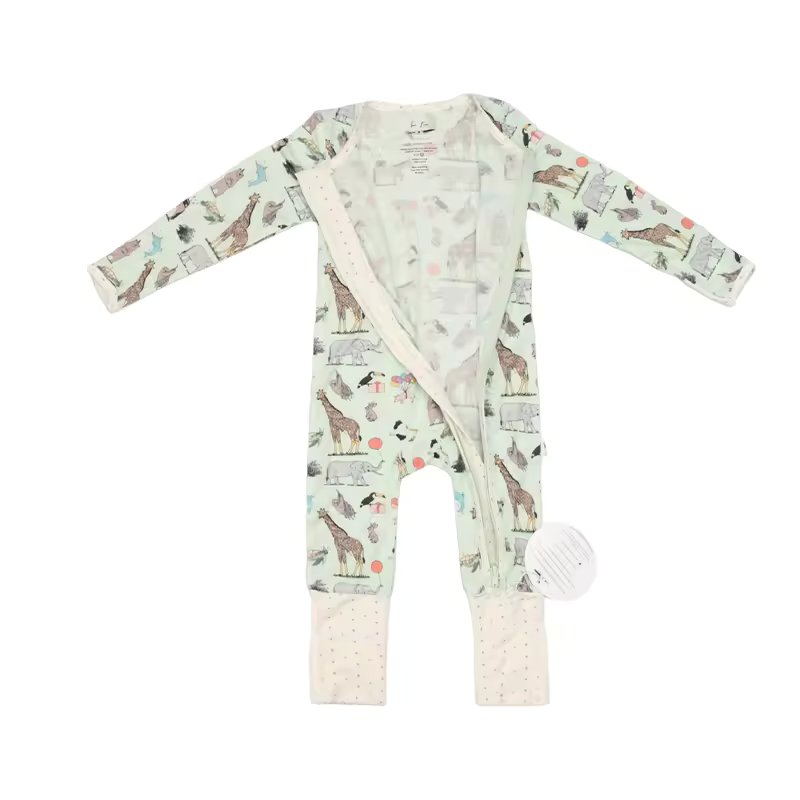 Eco friendly baby clothing romper orgnaic bamboo zip baby romper sustainable baby romper infant sleepsuit newborn onesie