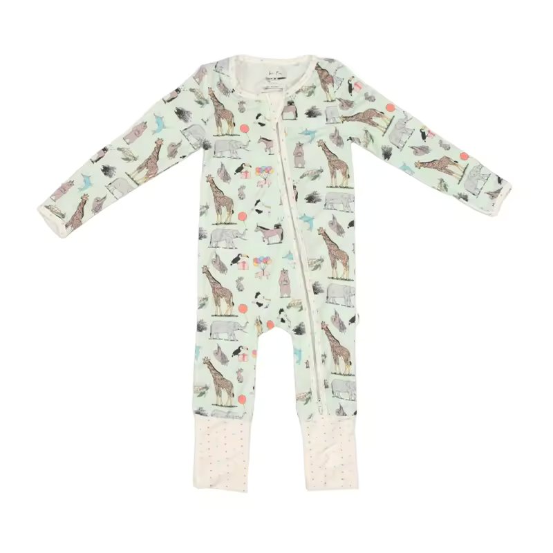 Eco friendly baby clothing romper orgnaic bamboo zip baby romper sustainable baby romper infant sleepsuit newborn onesie