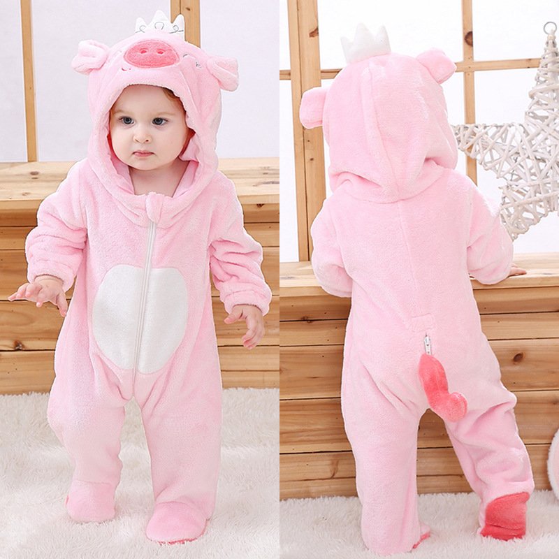 Wholesale Baby Rompers Cute Animal Design Pajamas Winter Fleece Onesie Custom Baby clothes