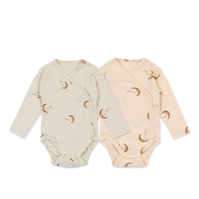 Baby Girl Boy Side button Bubble Romper Long Sleeve Onesie Baby Girl Romper