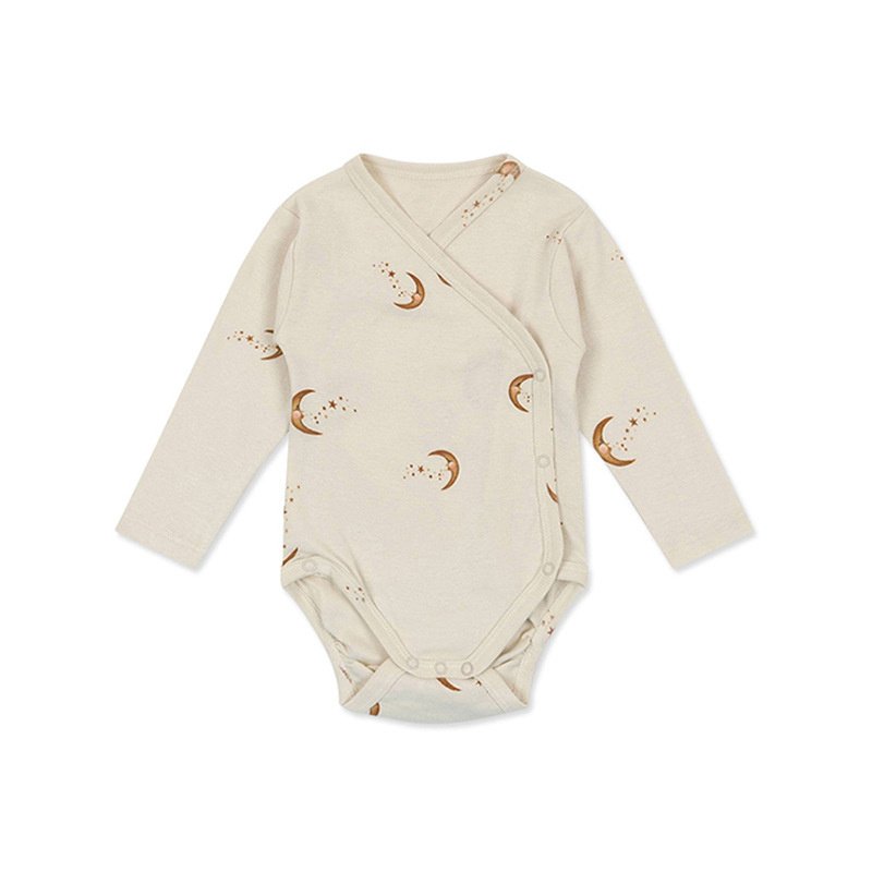 Baby Girl Boy Side button Bubble Romper Long Sleeve Onesie Baby Girl Romper