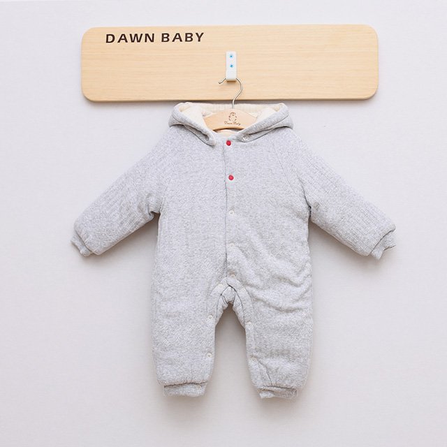 OEM 100% Cotton Kids Winter Jumpsuit Long Sleeve Newborn Baby Romper Jumpsuit with Hood