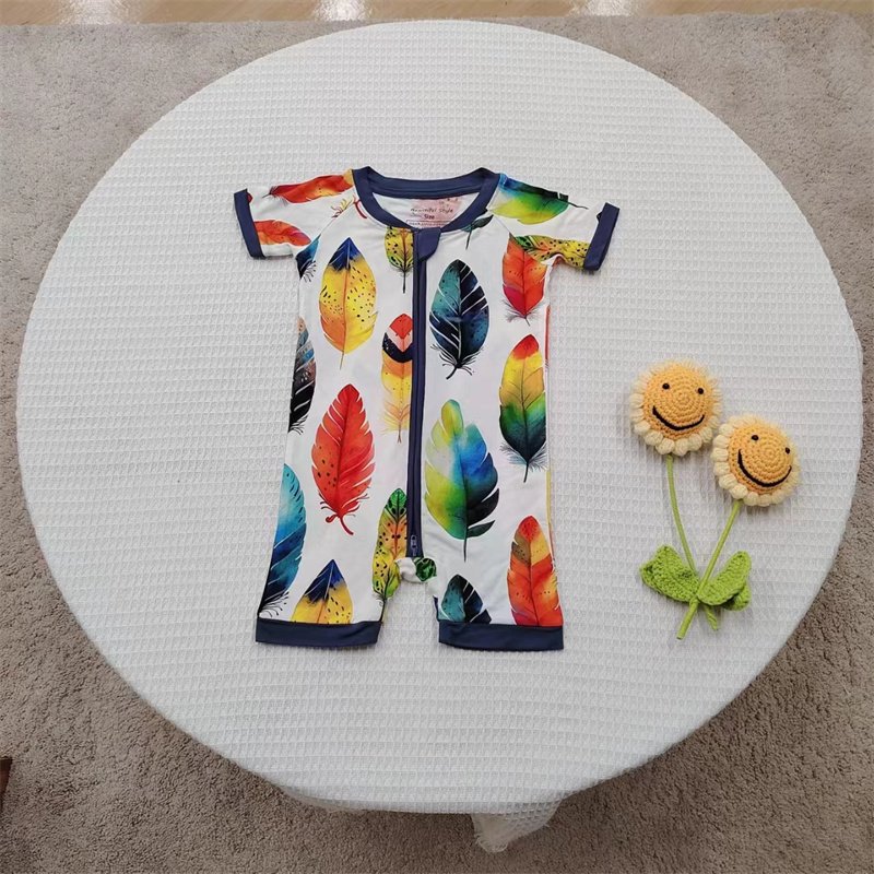 Custom Bamboo Zipper Romper Dress 2-PCS Pjs Active Digital Printing Baby OEM ODM Clothes Pajamas Toddler dress